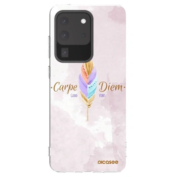 Picasee silikonowe przeźroczyste etui na Samsung Galaxy S20 Ultra 5G G988F - Carpe Diem