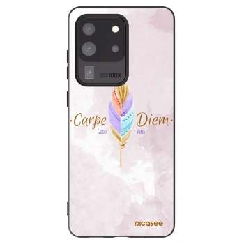 Picasee silikonowe czarne etui na Samsung Galaxy S20 Ultra 5G G988F - Carpe Diem