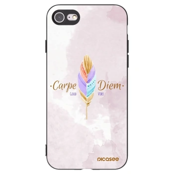Picasee silikonowe czarne etui na Apple iPhone SE 2020 - Carpe Diem