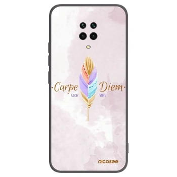 Picasee silikonowe czarne etui na Xiaomi Redmi Note 9 Pro - Carpe Diem