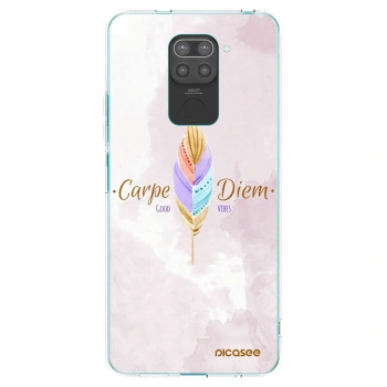 Picasee silikonowe czarne etui na Xiaomi Redmi Note 9 - Carpe Diem