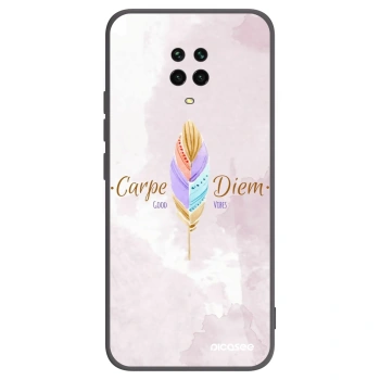 Picasee silikonowe czarne etui na Xiaomi Redmi Note 9S - Carpe Diem