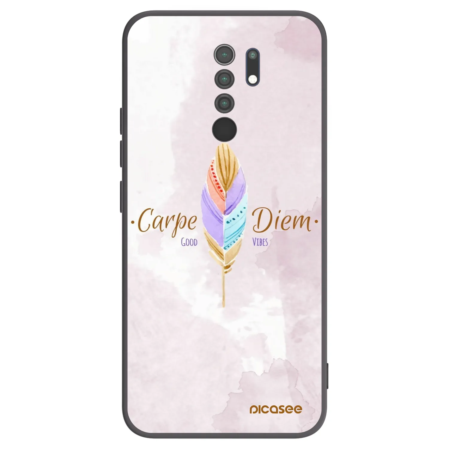 Picasee silikonowe czarne etui na Xiaomi Redmi 9 - Carpe Diem