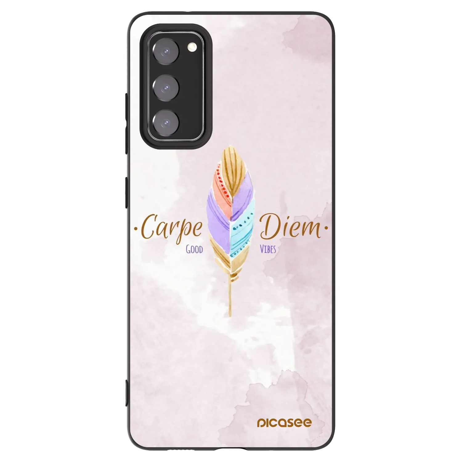 Picasee silikonowe czarne etui na Samsung Galaxy S20 FE - Carpe Diem
