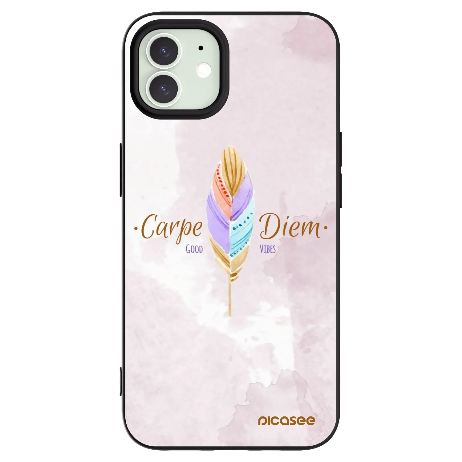 Picasee silikonowe czarne etui na Apple iPhone 12 Pro - Carpe Diem