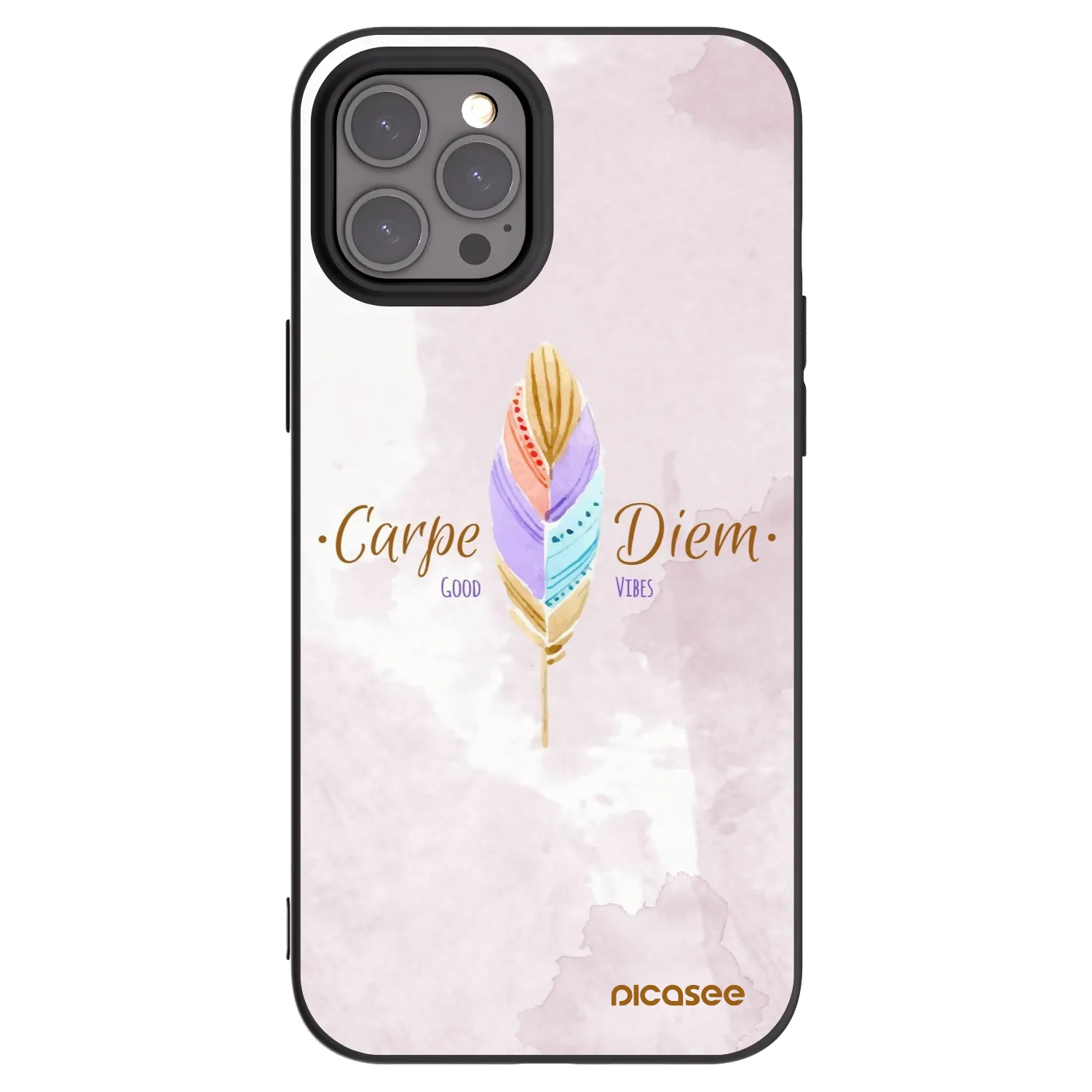 Picasee silikonowe czarne etui na Apple iPhone 12 Pro Max - Carpe Diem