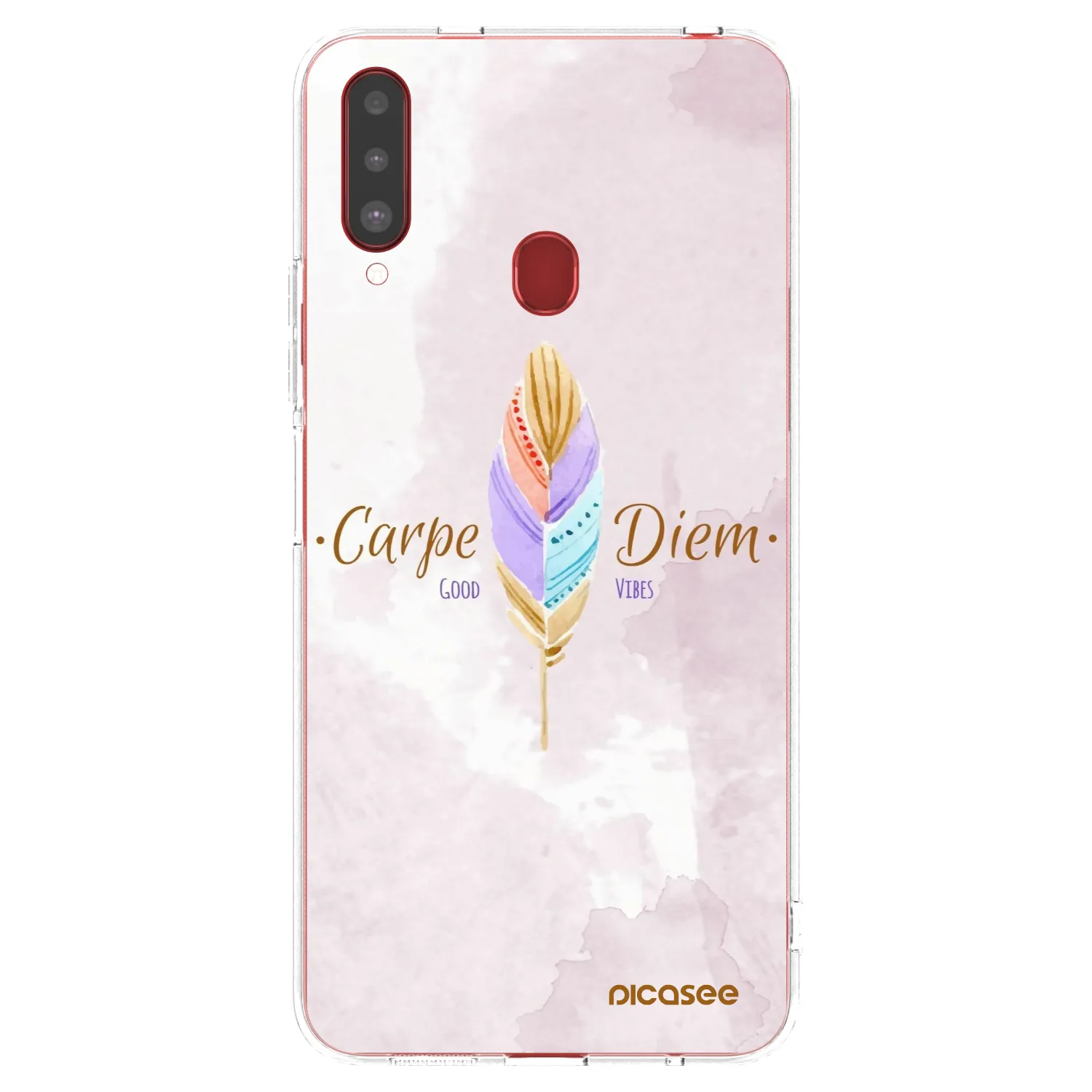Picasee silikonowe przeźroczyste etui na Samsung Galaxy A20s - Carpe Diem
