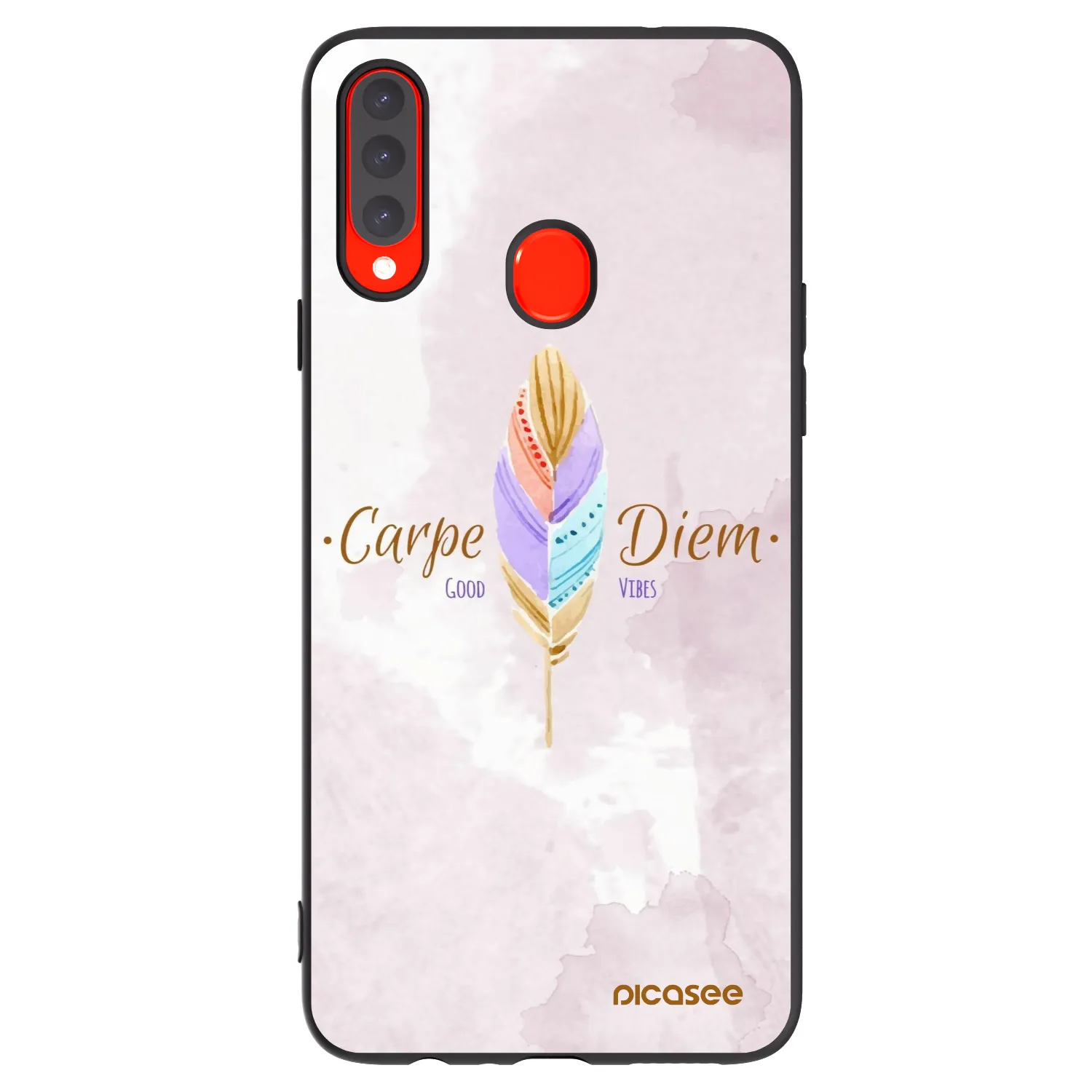 Picasee silikonowe czarne etui na Samsung Galaxy A20s - Carpe Diem
