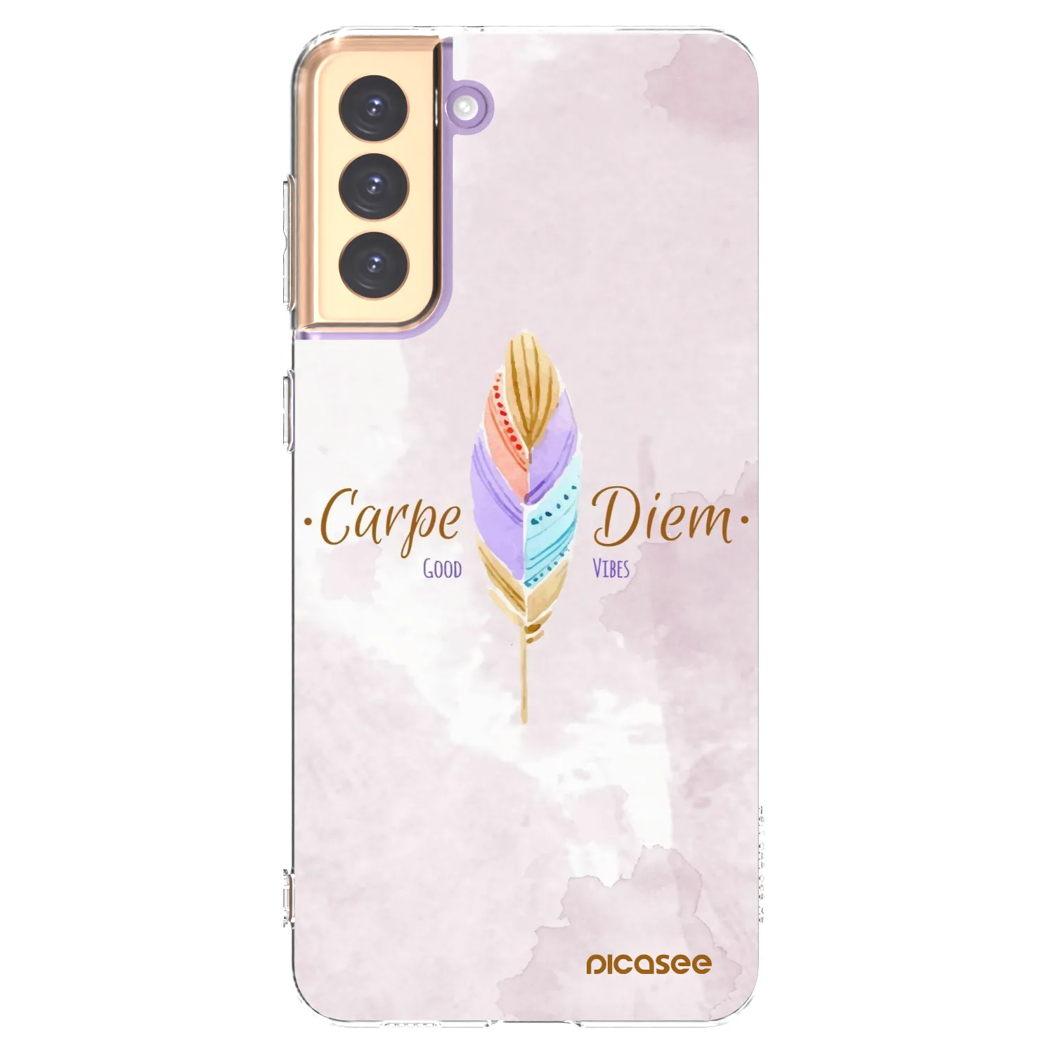 Picasee silikonowe przeźroczyste etui na Samsung Galaxy S21+ 5G G996F - Carpe Diem