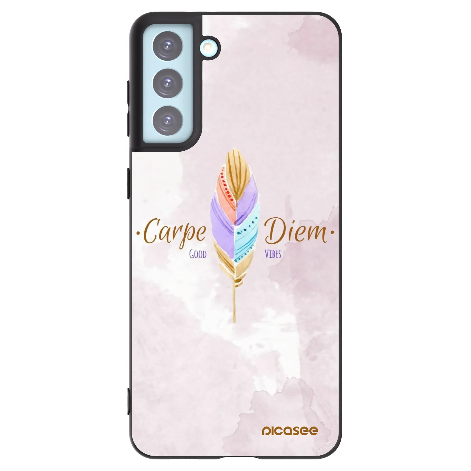 Picasee silikonowe czarne etui na Samsung Galaxy S21+ 5G G996F - Carpe Diem
