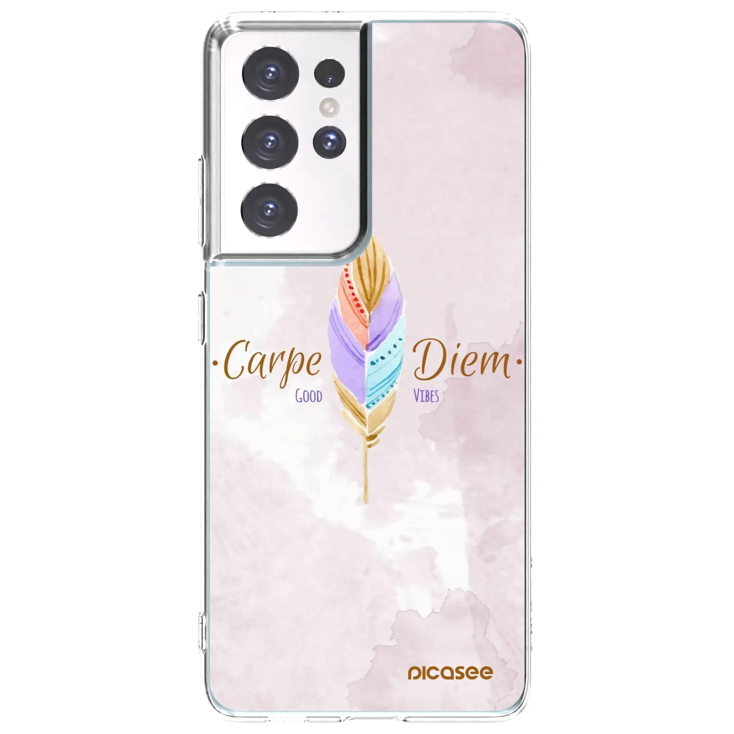 Picasee silikonowe przeźroczyste etui na Samsung Galaxy S21 Ultra 5G G998B - Carpe Diem