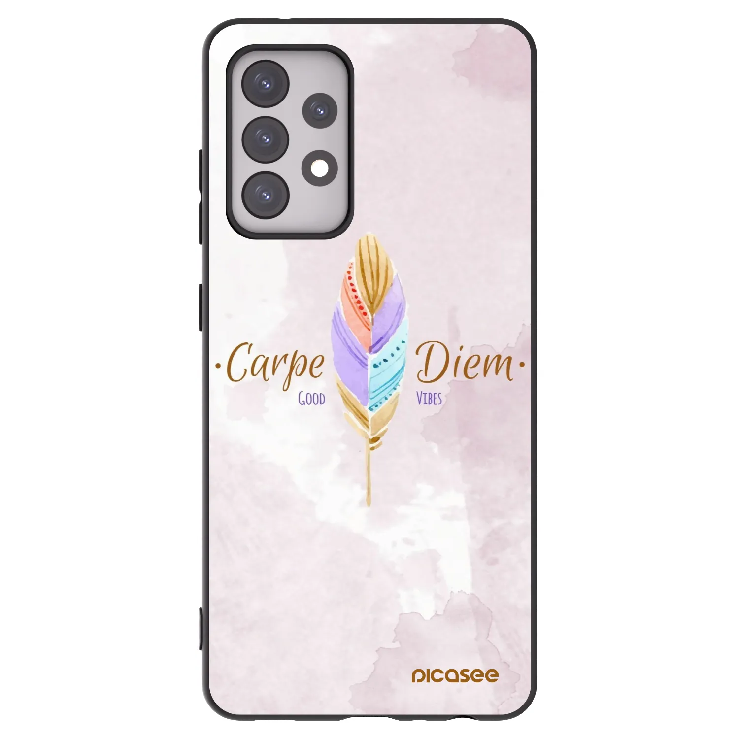 Picasee silikonowe czarne etui na Samsung Galaxy A52 5G A525F - Carpe Diem