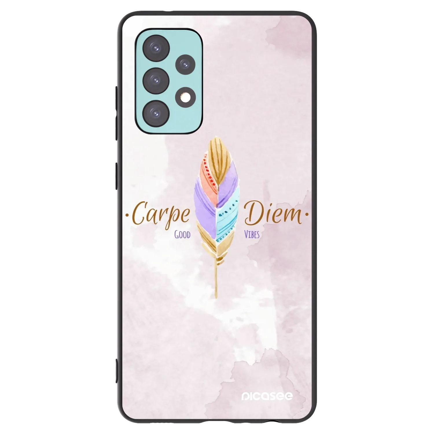 Picasee silikonowe czarne etui na Samsung Galaxy A72 A725F - Carpe Diem