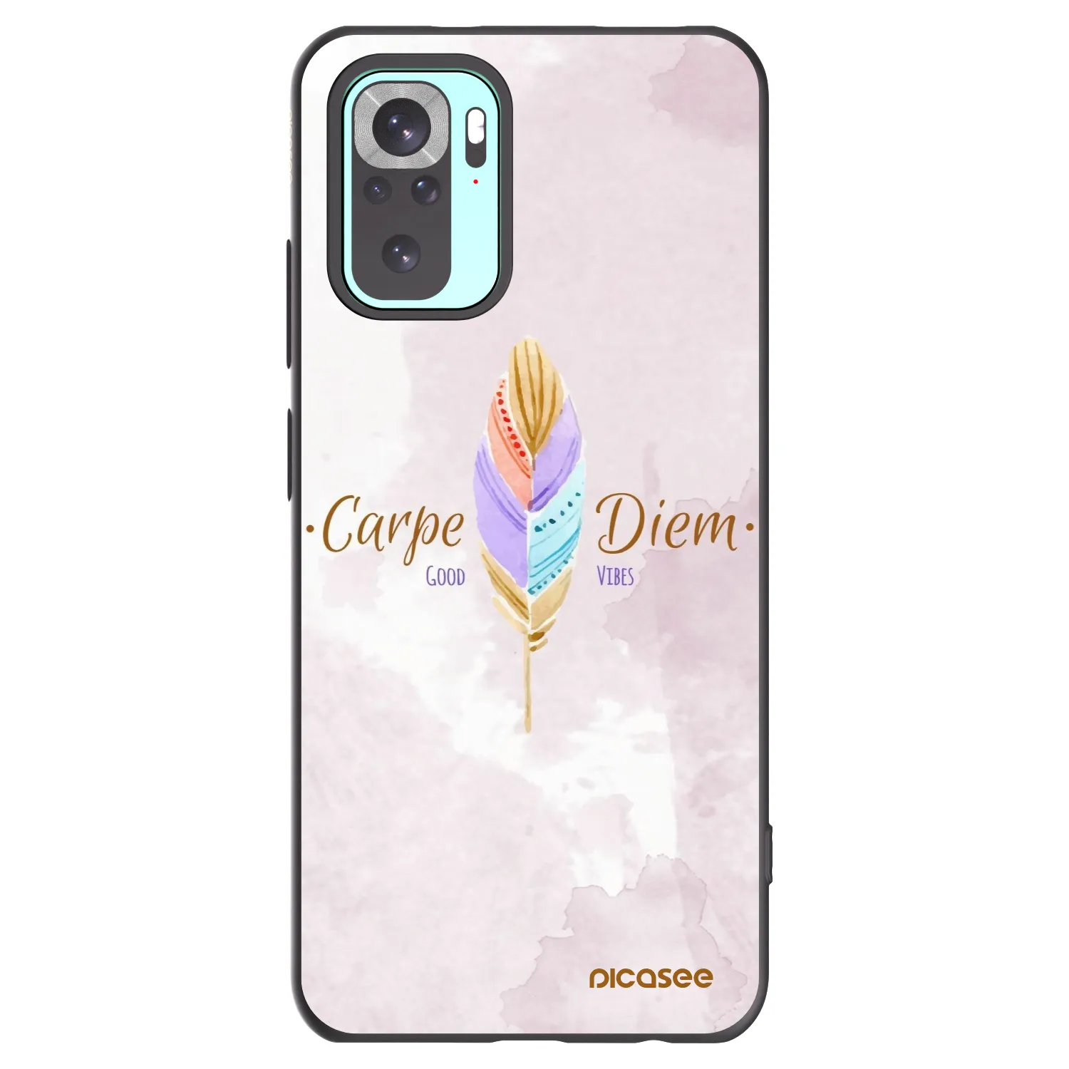 Picasee silikonowe czarne etui na Xiaomi Redmi Note 10 Pro - Carpe Diem