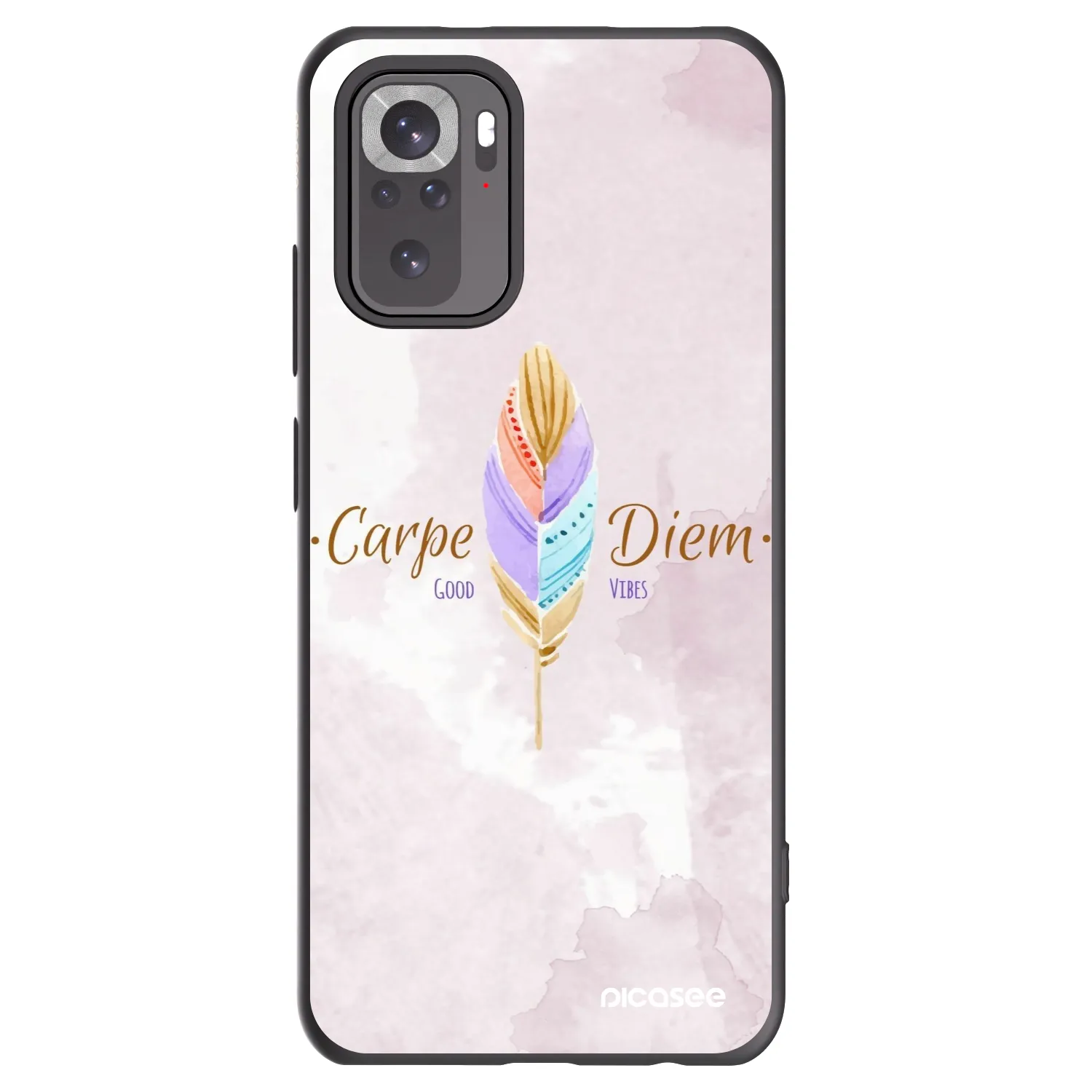 Picasee silikonowe czarne etui na Xiaomi Redmi Note 10S - Carpe Diem