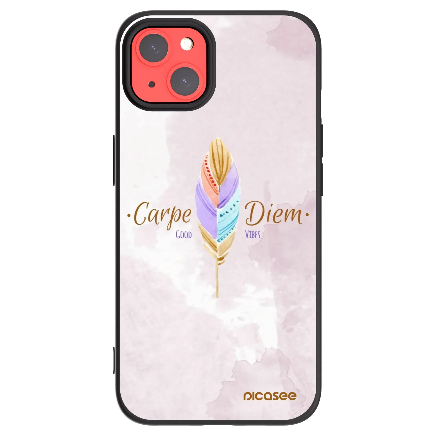 Picasee silikonowe czarne etui na Apple iPhone 13 - Carpe Diem
