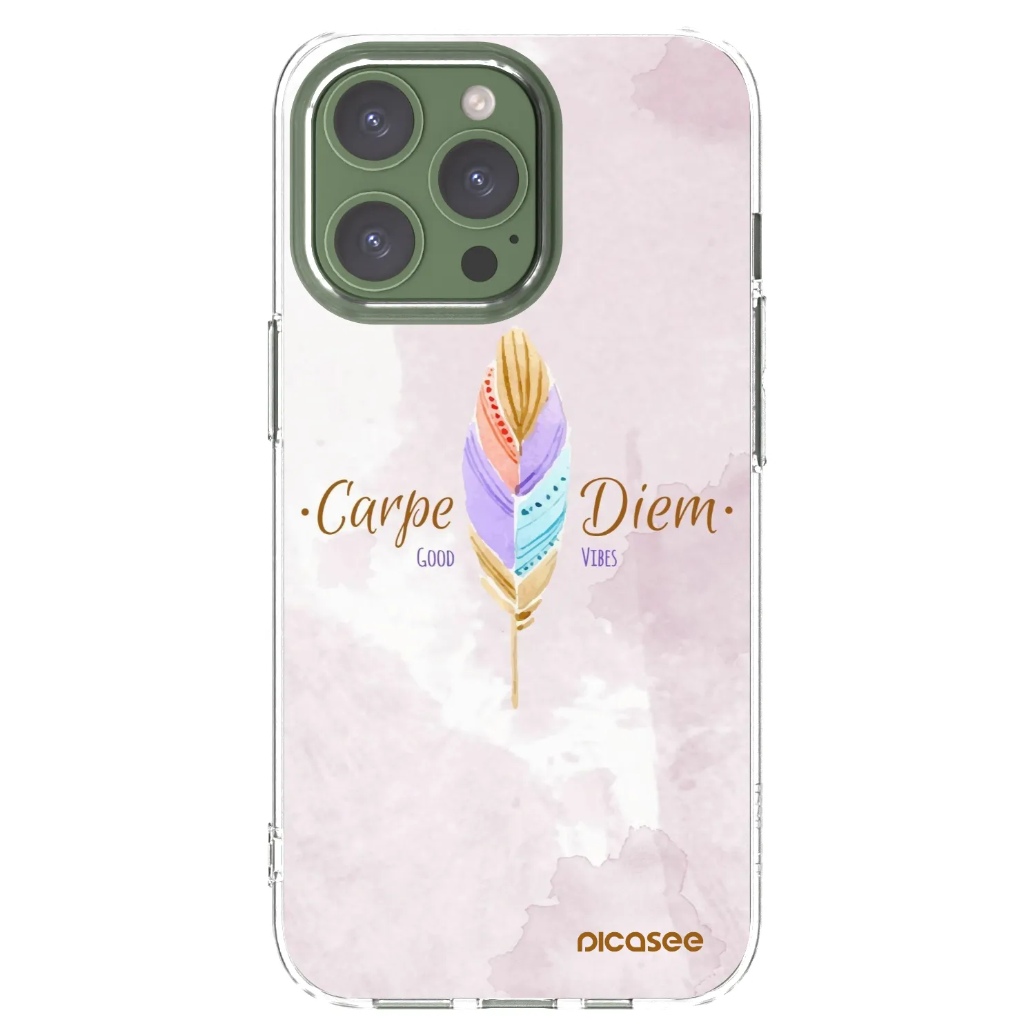 Picasee silikonowe przeźroczyste etui na Apple iPhone 13 Pro - Carpe Diem
