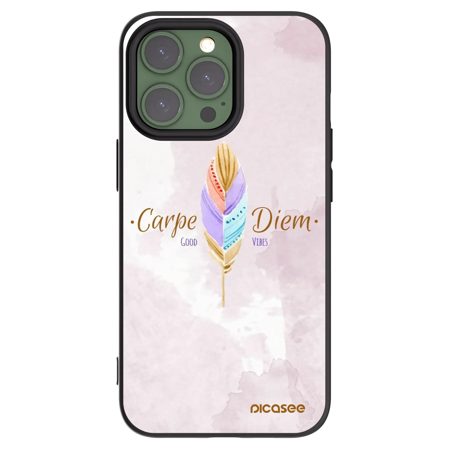 Picasee silikonowe czarne etui na Apple iPhone 13 Pro - Carpe Diem