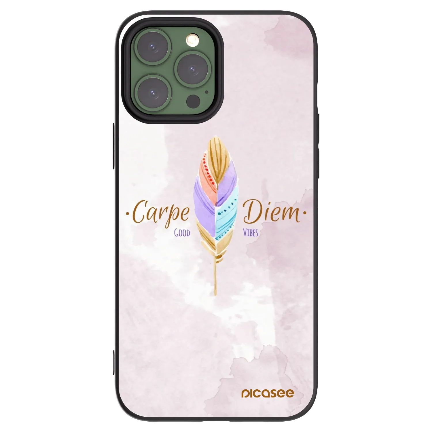 Picasee silikonowe czarne etui na Apple iPhone 13 Pro Max - Carpe Diem