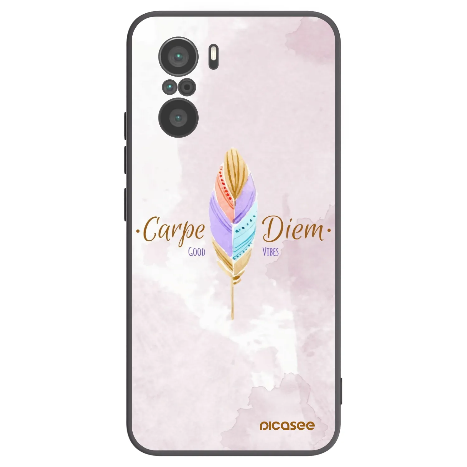 Picasee silikonowe czarne etui na Xiaomi Poco F3 - Carpe Diem