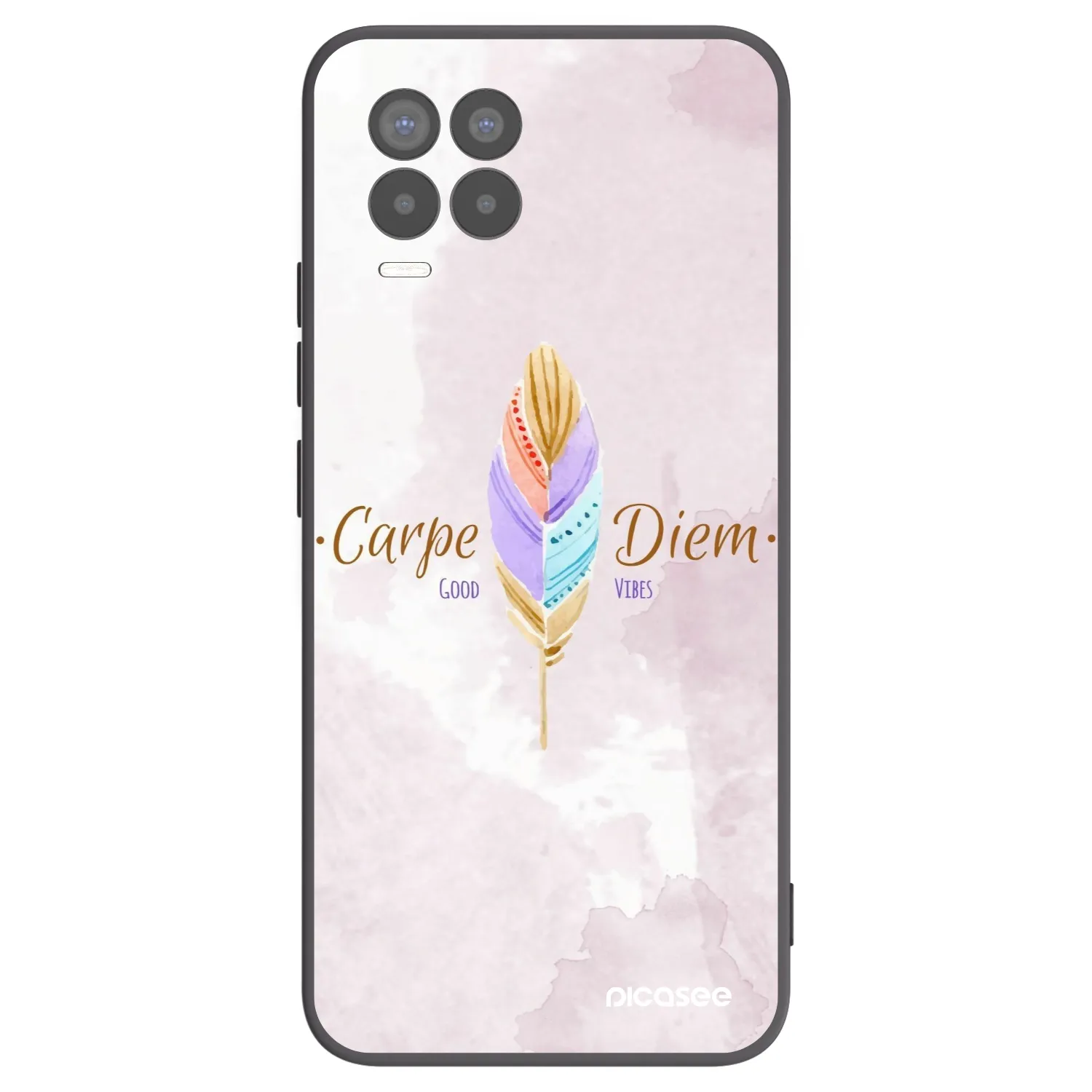 Picasee silikonowe czarne etui na Realme 8 Pro - Carpe Diem