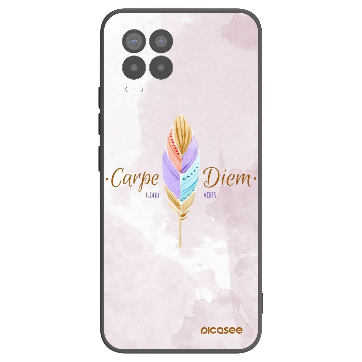 Picasee silikonowe czarne etui na Realme 8 4G - Carpe Diem