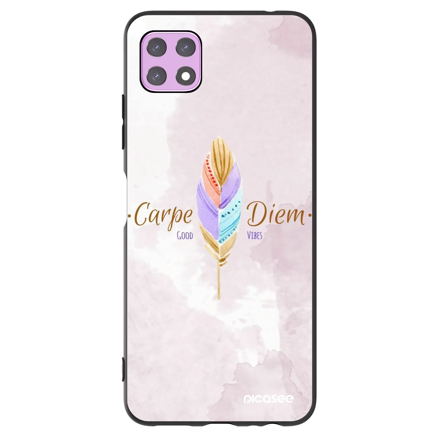 Picasee silikonowe czarne etui na Samsung Galaxy A22 A226B 5G - Carpe Diem