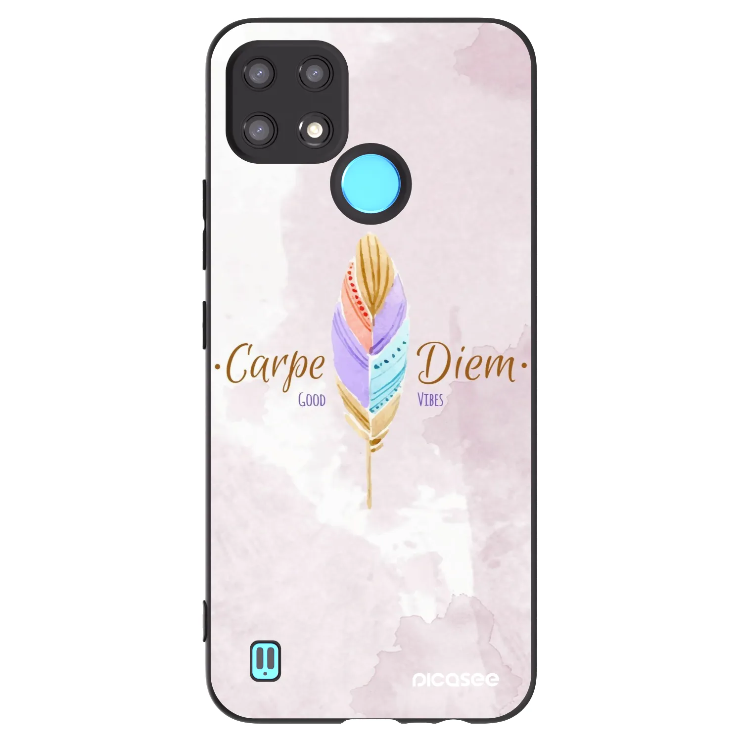 Picasee silikonowe czarne etui na Realme C21 - Carpe Diem