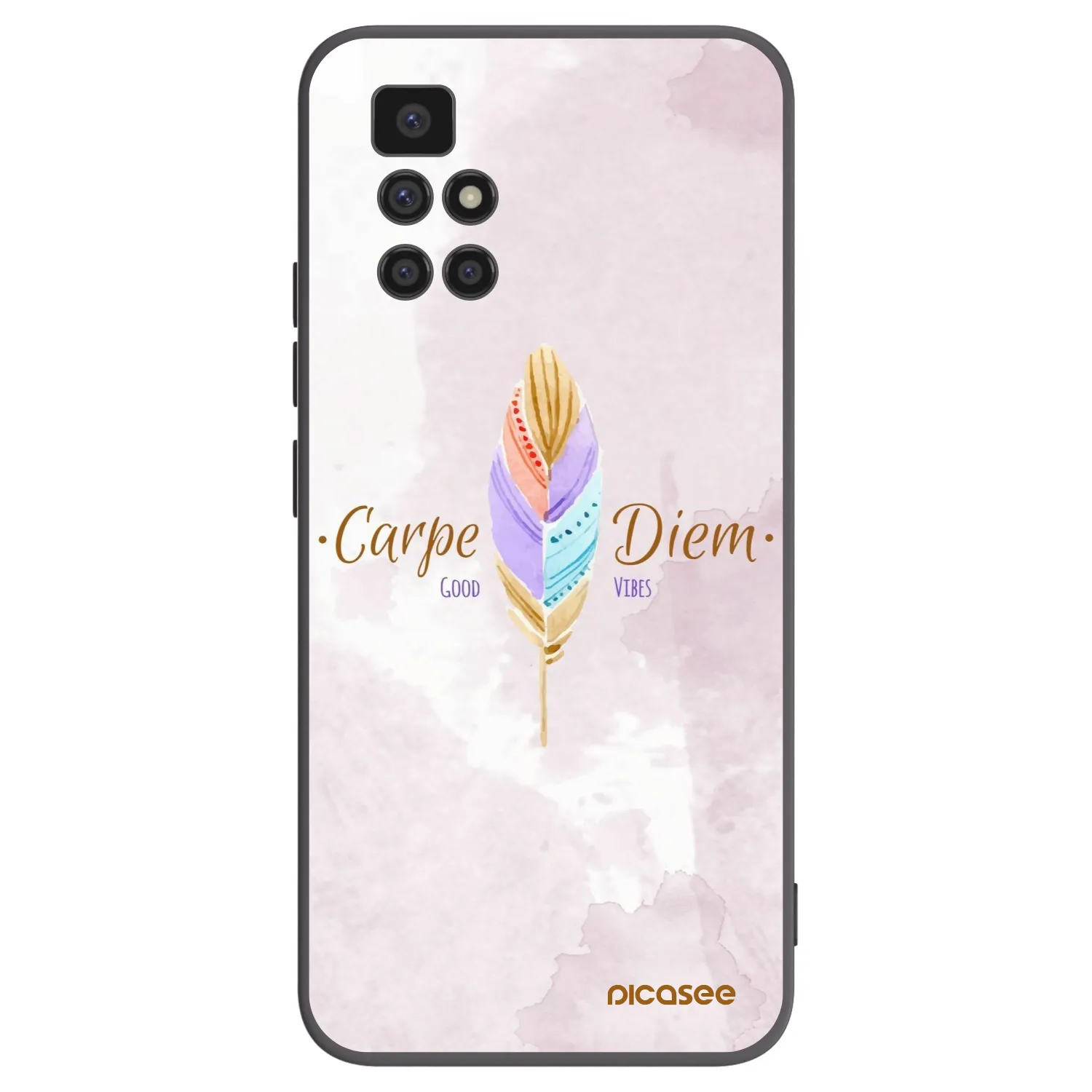 Picasee silikonowe czarne etui na Xiaomi Redmi 10 - Carpe Diem