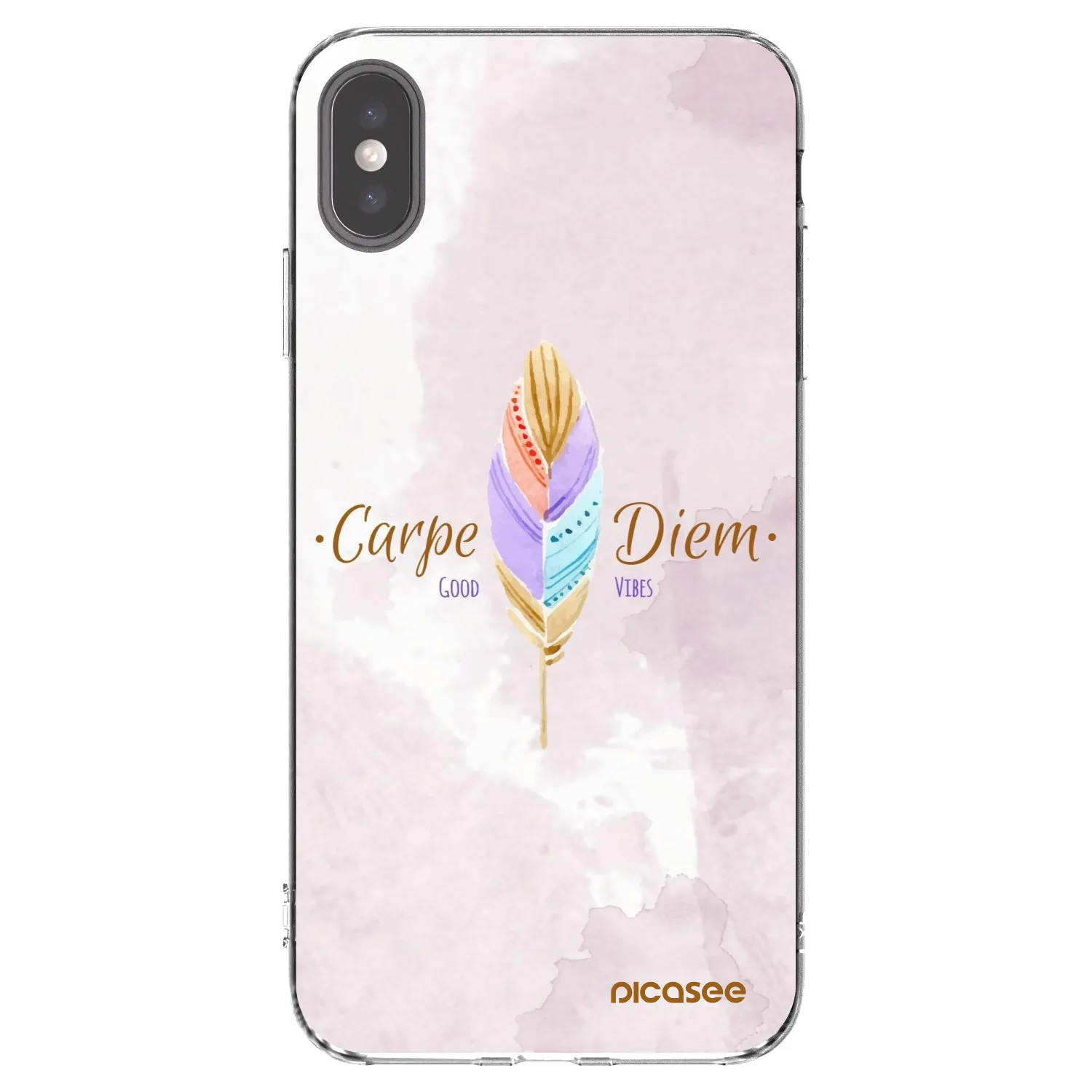 Picasee silikonowe przeźroczyste etui na Apple iPhone XS Max - Carpe Diem