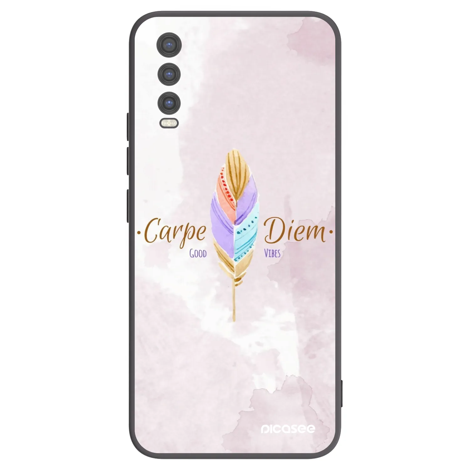Picasee silikonowe czarne etui na Vivo Y20s - Carpe Diem