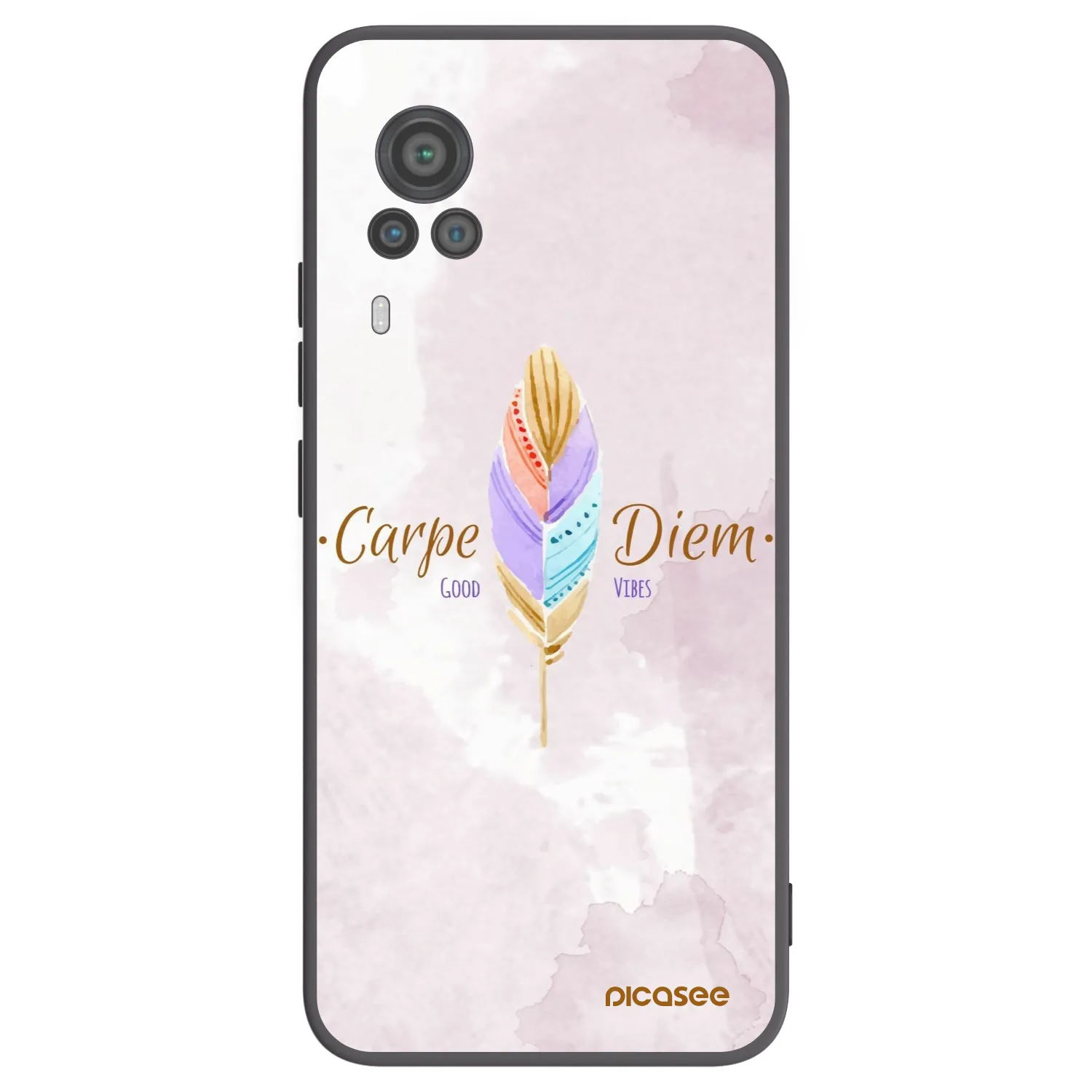 Picasee silikonowe czarne etui na Vivo X60 Pro 5G - Carpe Diem