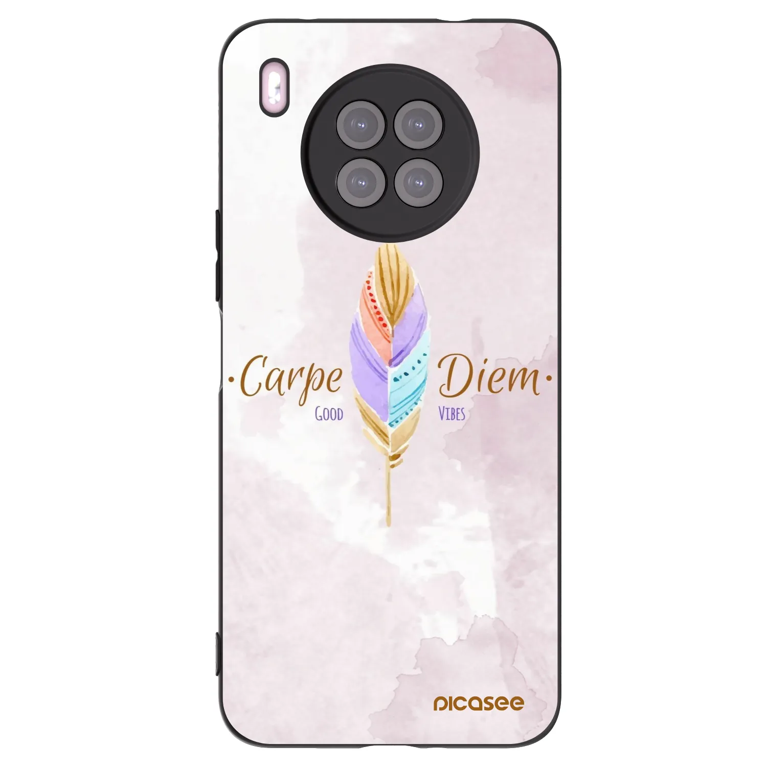 Picasee silikonowe czarne etui na Huawei Nova 8i - Carpe Diem