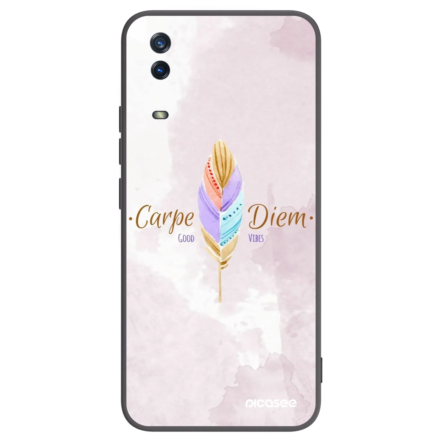 Picasee silikonowe czarne etui na Vivo Y11s - Carpe Diem