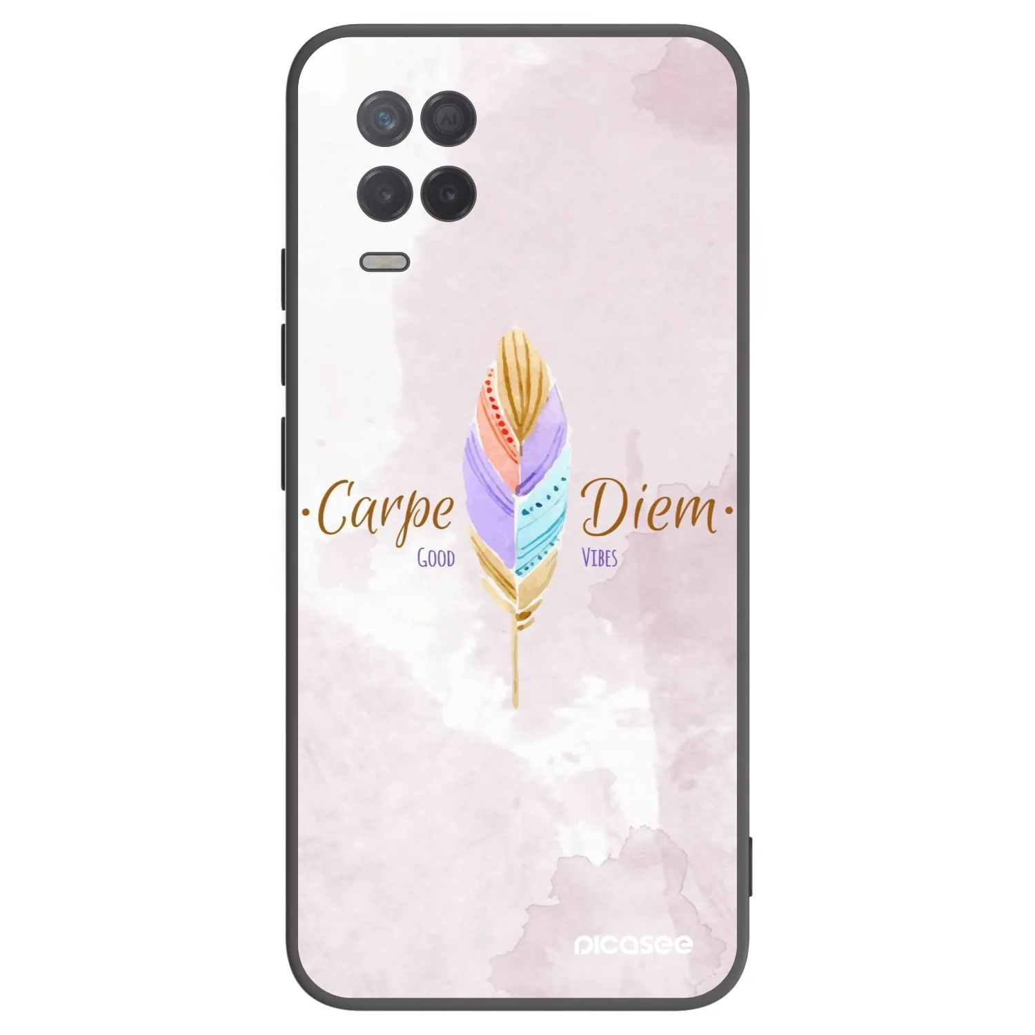 Picasee silikonowe czarne etui na Realme 8 5G - Carpe Diem