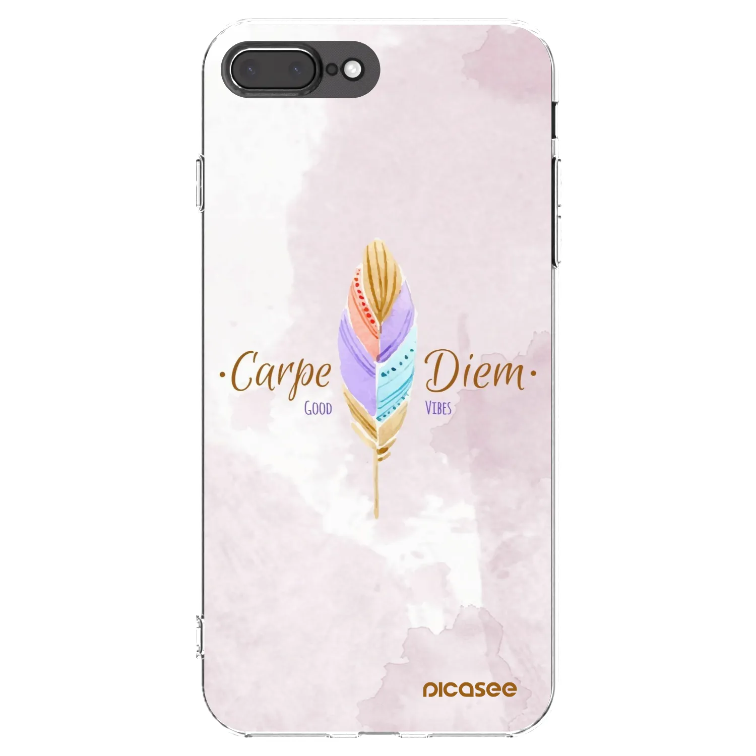 Picasee silikonowe przeźroczyste etui na Apple iPhone 7 Plus - Carpe Diem
