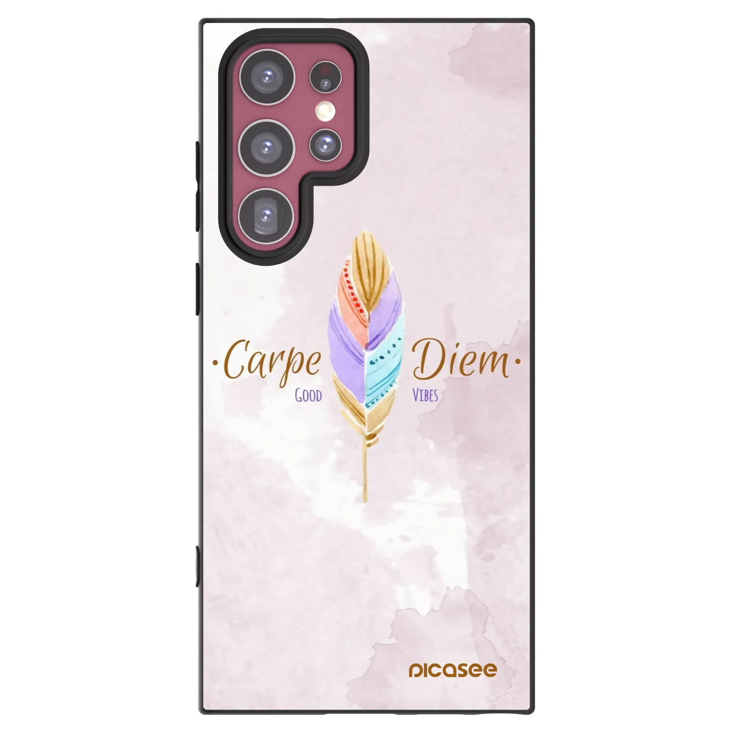 Picasee silikonowe czarne etui na Samsung Galaxy S22 Ultra 5G - Carpe Diem
