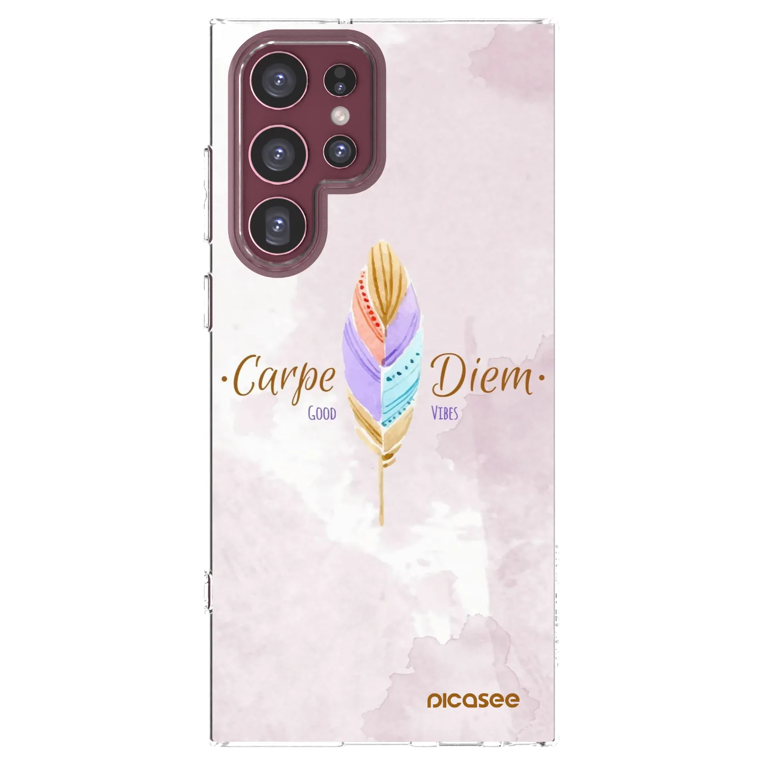 Picasee silikonowe przeźroczyste etui na Samsung Galaxy S22 Ultra 5G - Carpe Diem