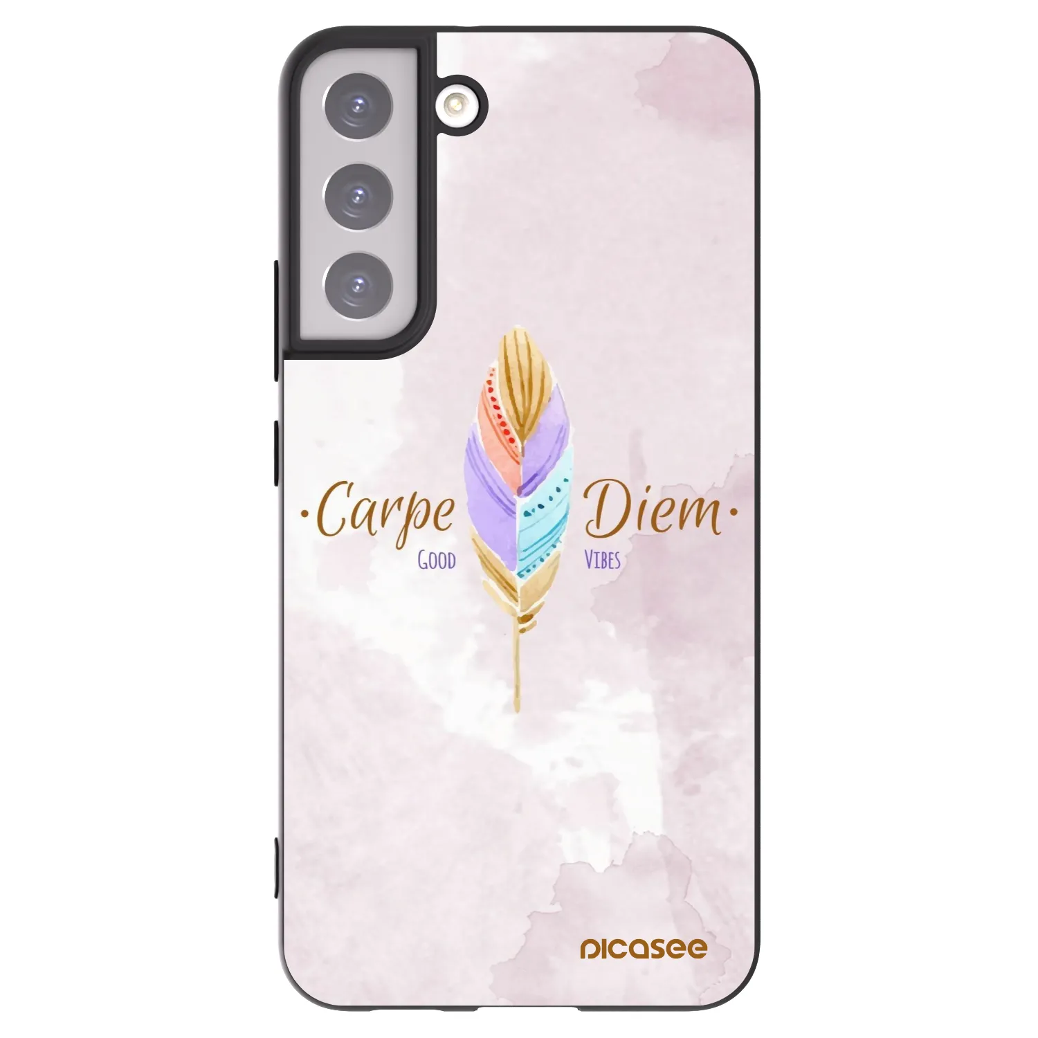 Picasee silikonowe czarne etui na Samsung Galaxy S22+ 5G - Carpe Diem