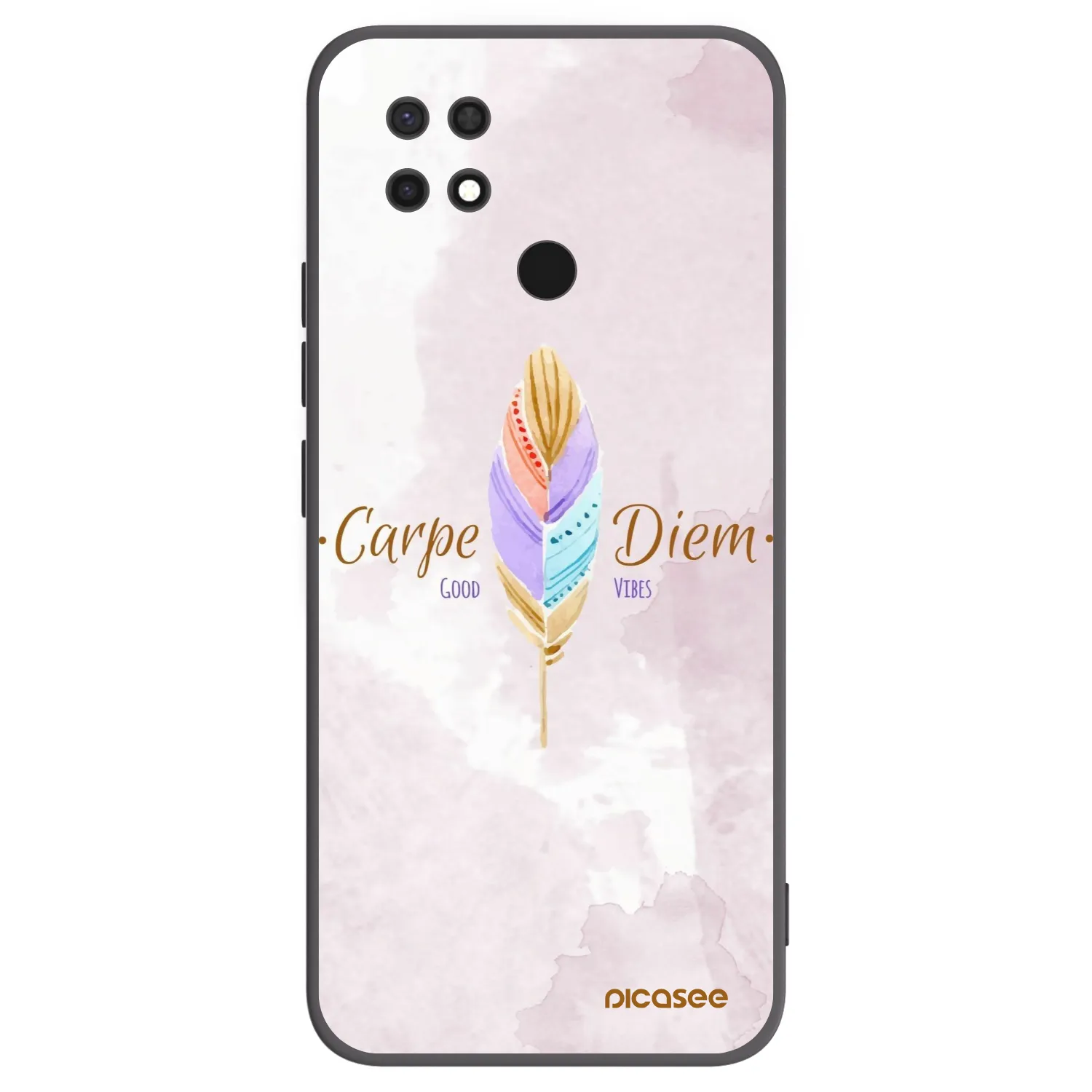 Picasee silikonowe czarne etui na Xiaomi Redmi 10C - Carpe Diem