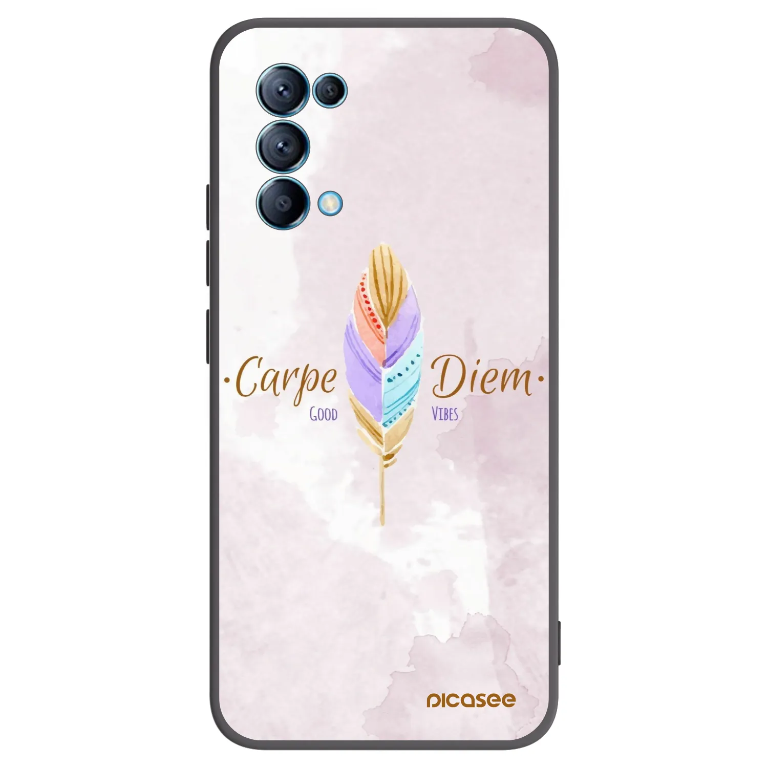 Picasee silikonowe czarne etui na OPPO Reno 5 5G - Carpe Diem
