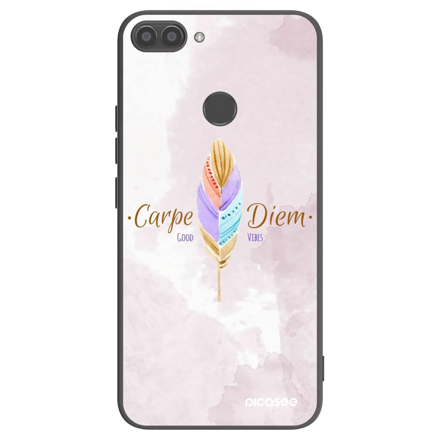 Picasee silikonowe czarne etui na Huawei P Smart - Carpe Diem