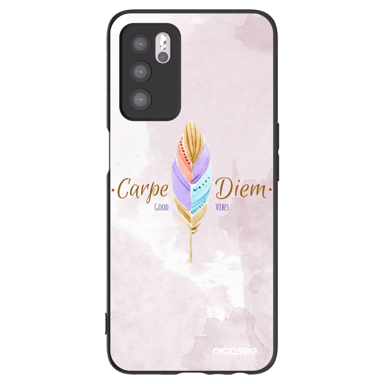 Picasee silikonowe czarne etui na OPPO A16s - Carpe Diem