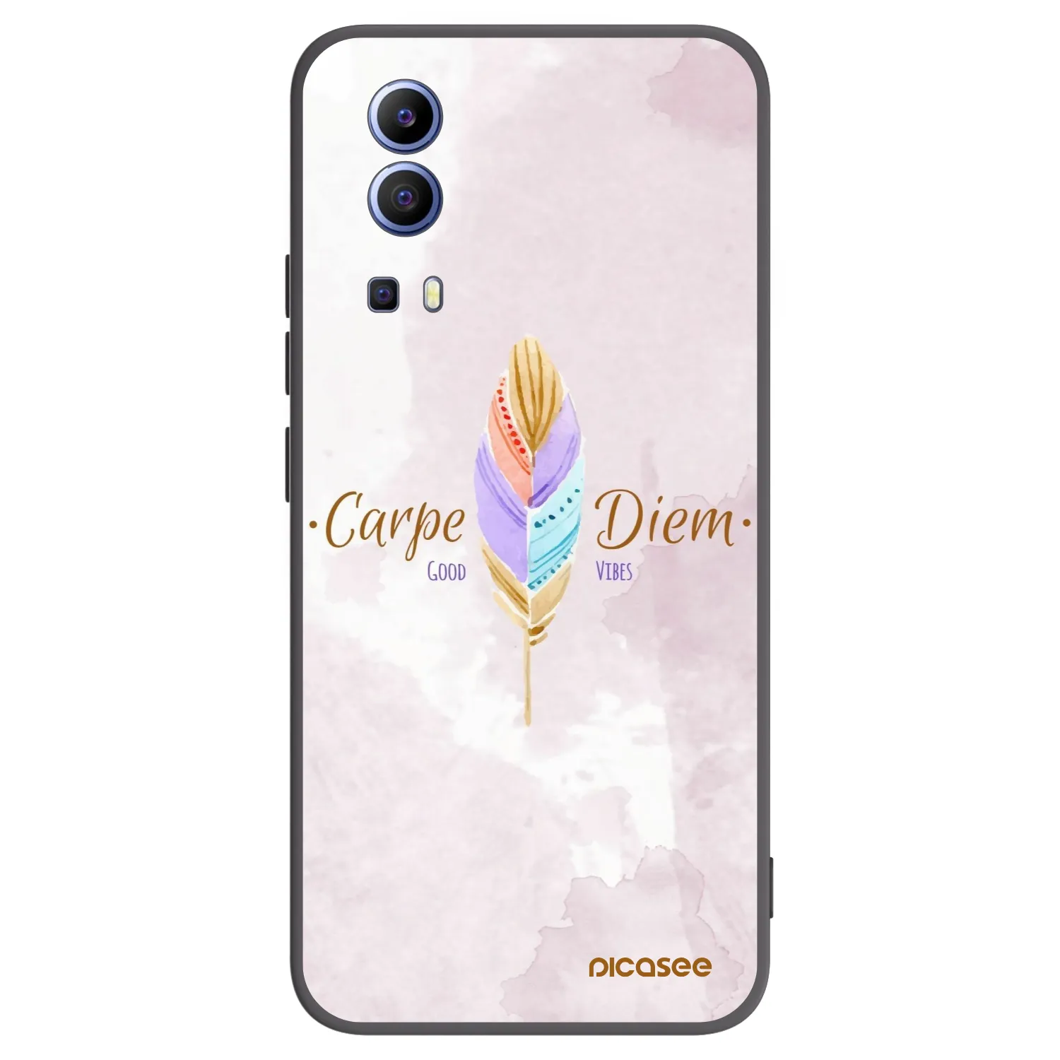 Picasee silikonowe czarne etui na Vivo Y52 5G - Carpe Diem