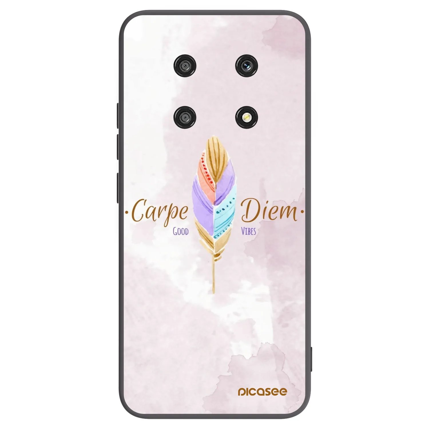 Picasee silikonowe czarne etui na Honor Magic4 Lite 5G - Carpe Diem