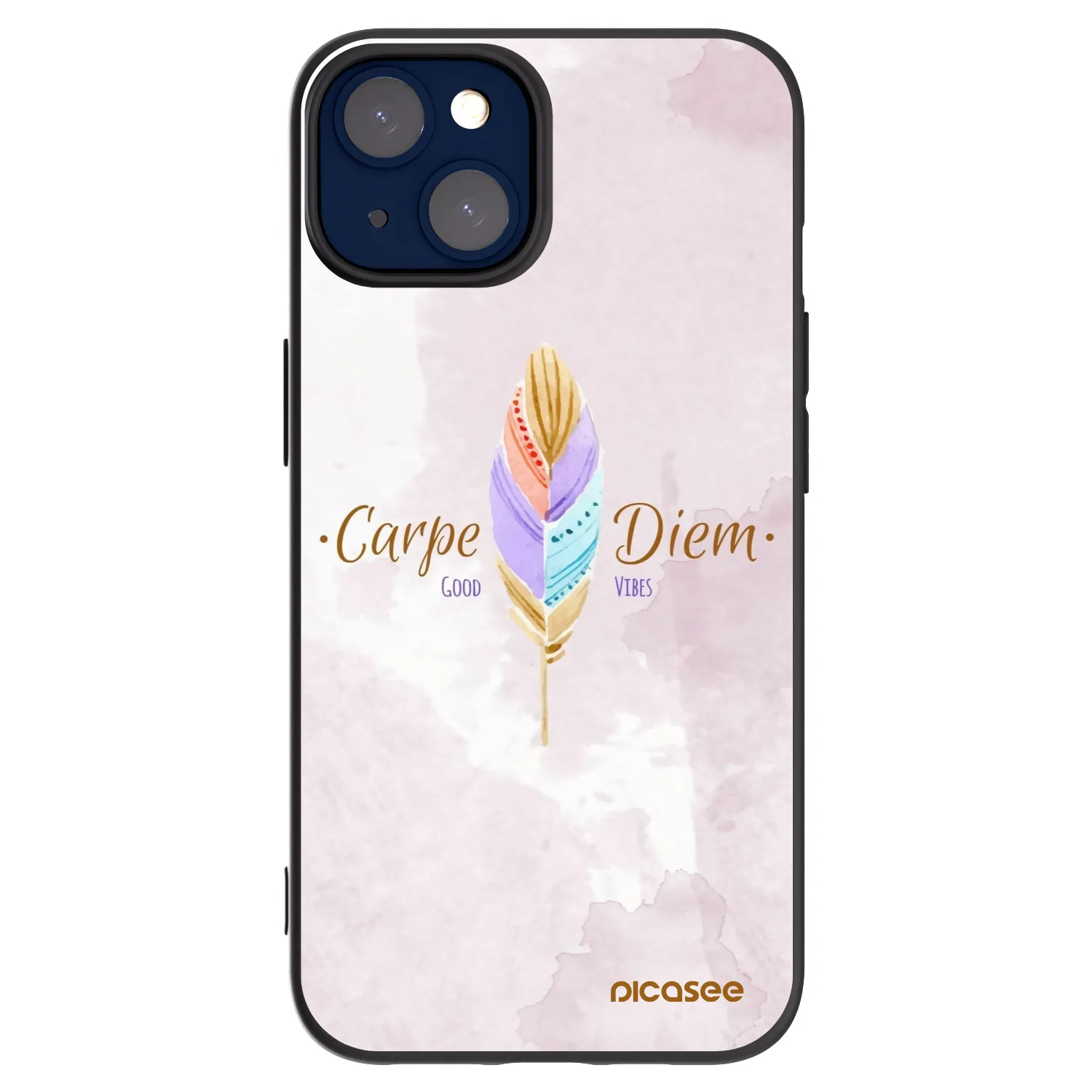 Picasee silikonowe czarne etui na Apple iPhone 14 - Carpe Diem