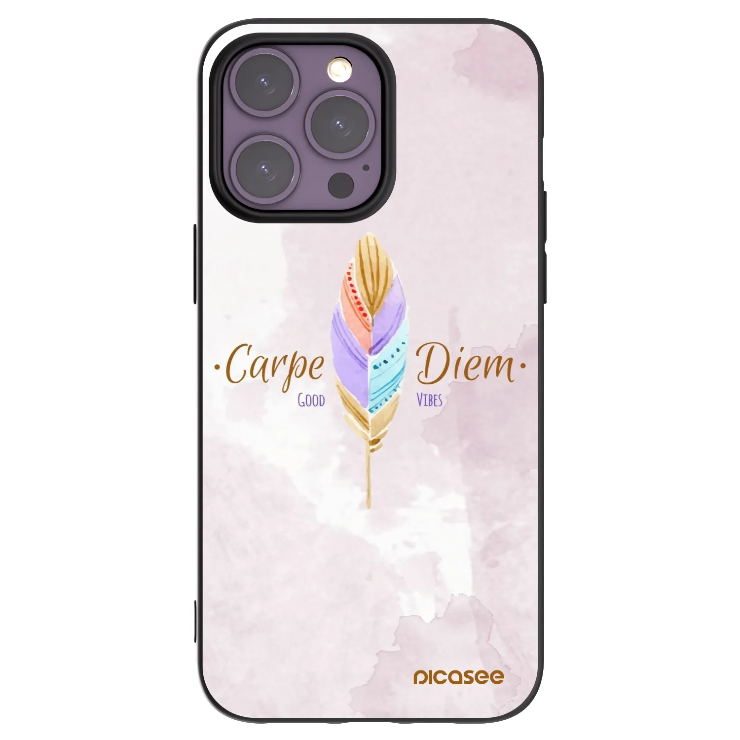 Picasee silikonowe czarne etui na Apple iPhone 14 Pro Max - Carpe Diem