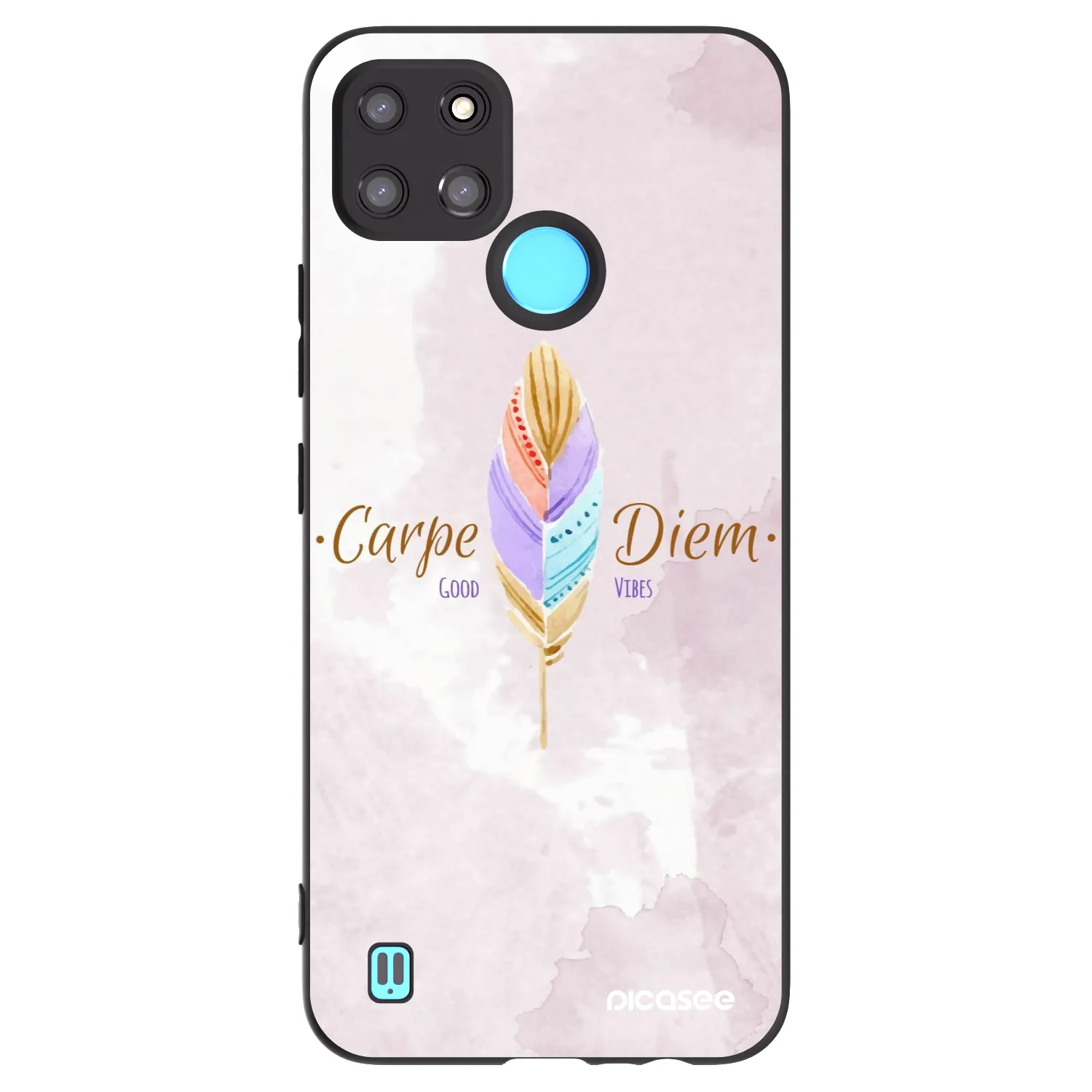 Picasee silikonowe czarne etui na Realme C21Y - Carpe Diem