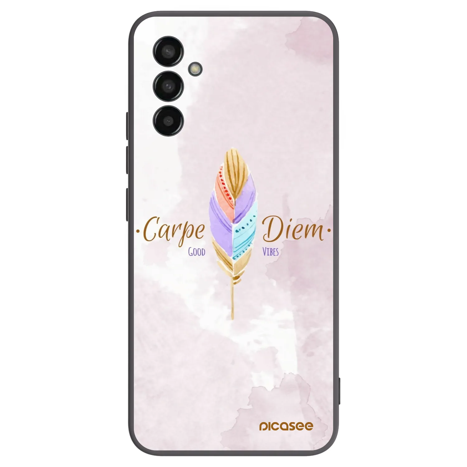 Picasee silikonowe czarne etui na Samsung Galaxy M13 M135F - Carpe Diem