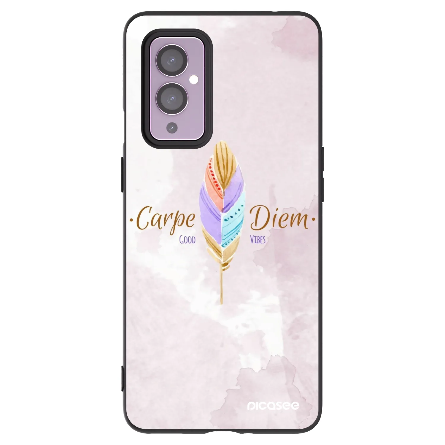 Picasee silikonowe czarne etui na OnePlus 9 - Carpe Diem